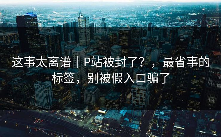 这事太离谱｜P站被封了？，最省事的标签，别被假入口骗了