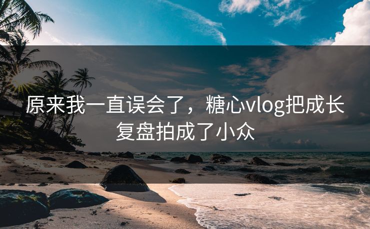 原来我一直误会了，糖心vlog把成长复盘拍成了小众